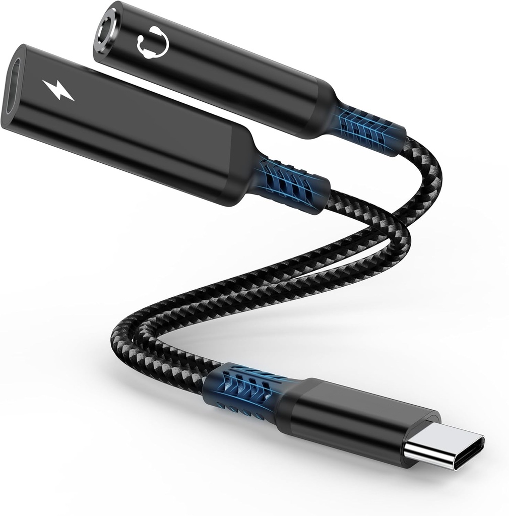 Adapter, USB-C to USB-C & 3.5 mm Audio Jack